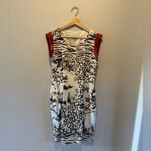 Philosophy di Alberta Ferretti Zebra and Leopard Print Silk Dress